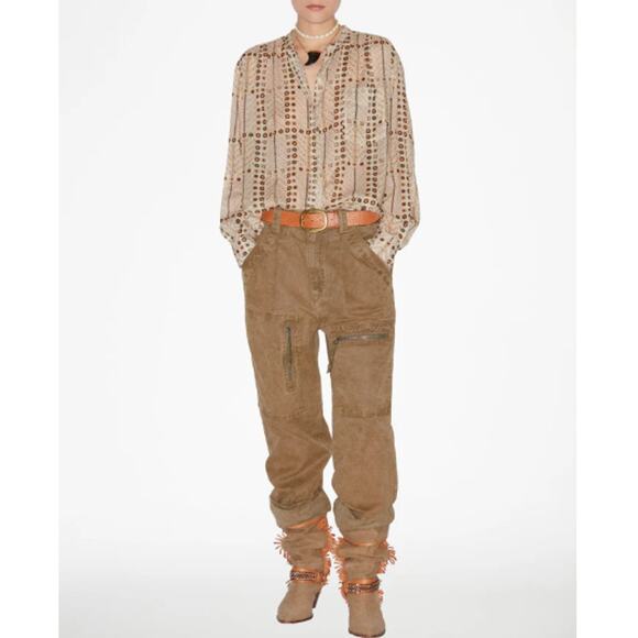 Marant Etoile Women's Ecru Mexika Printed Cotton Blouse Size 38 | Medium - Picture 12 of 12